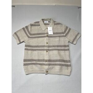 Les Duex Men's Gianni Short Sleeve Knit Shirt Ivory‎ Size M